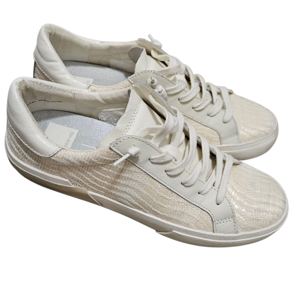 Dolce Vita Zina bone straw sneakers size 8.5 Laces